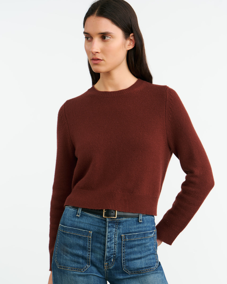 VENUS CASHMERE SWEATER IN DARK RUST