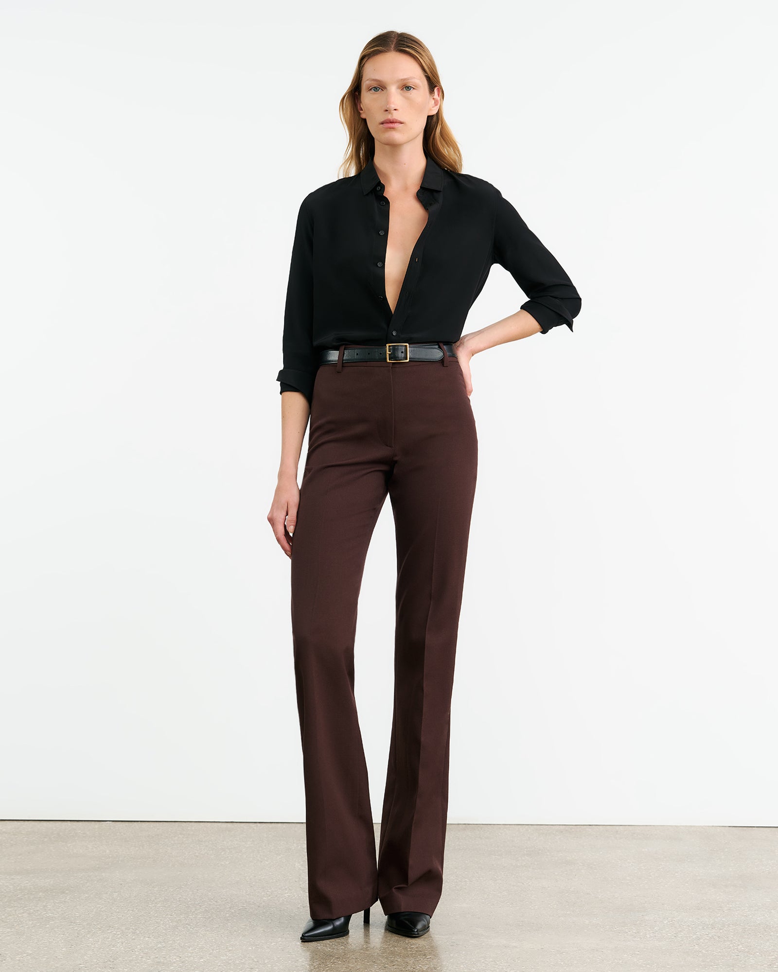CORETTE PANT | Women's High-Rise Virgin Wool Straight-Leg Trousers