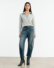 DIYA QUARTER ZIP SWEATSHIRT IN HEATHER GREY