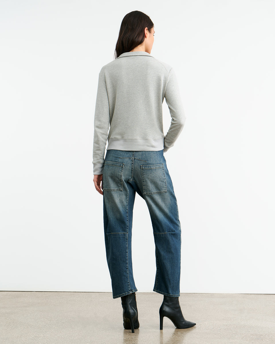 DIYA QUARTER ZIP SWEATSHIRT IN HEATHER GREY