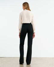 HANFORD SILK SHIRT IN IVORY/BLACK