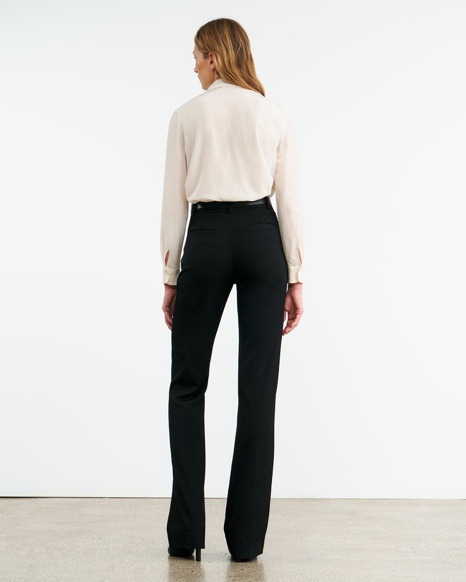 HANFORD SILK SHIRT IN IVORY/BLACK