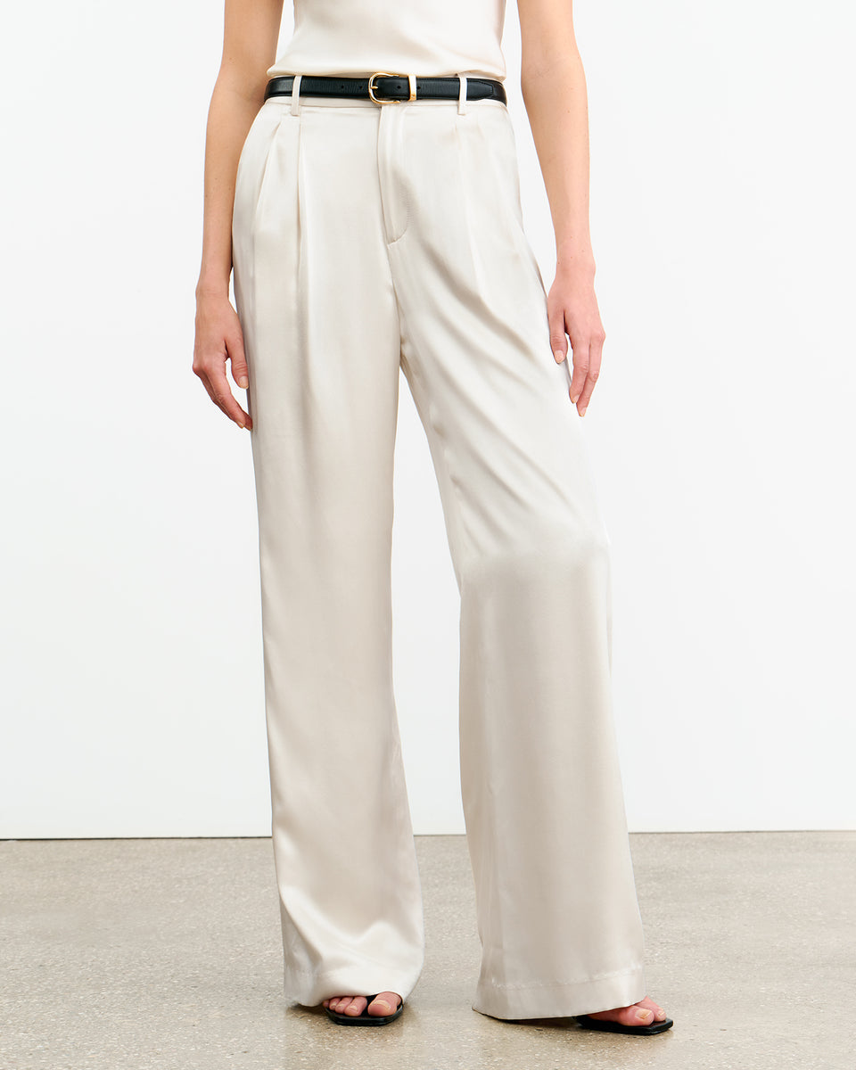 FLAVIE SILK PANT IN IVORY
