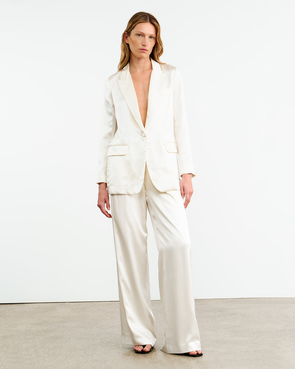EVELINE SILK JACKET IN IVORY