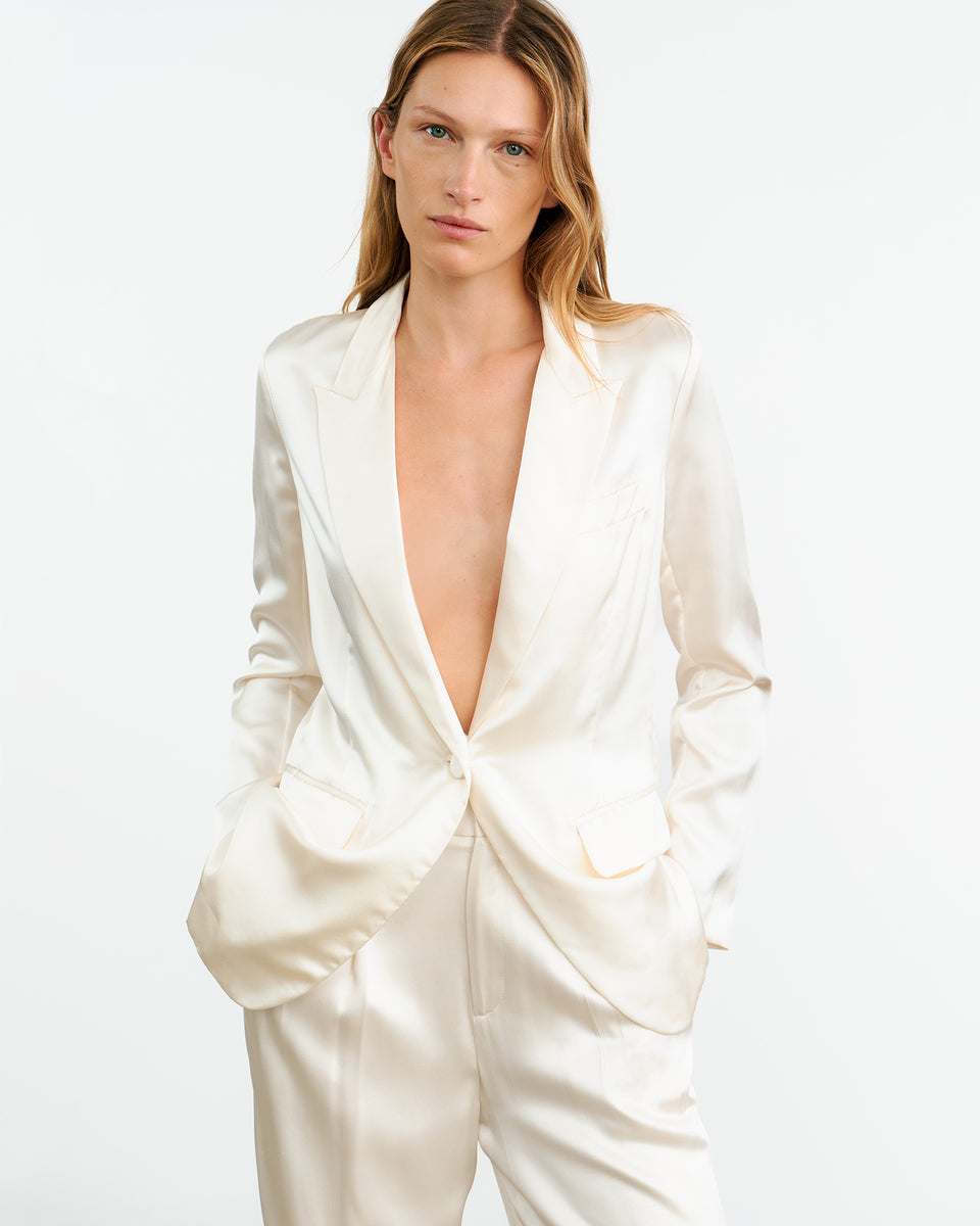 EVELINE SILK JACKET IN IVORY