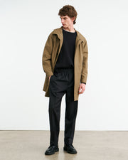 LAWRENCE WOOL PANT IN DARK CHARCOAL PINSTRIPE