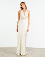 ESSY SILK GOWN IN IVORY