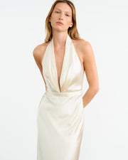 ESSY SILK GOWN IN IVORY