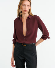 GAIA SILK SHIRT IN CLARET