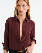GAIA SILK SHIRT IN CLARET
