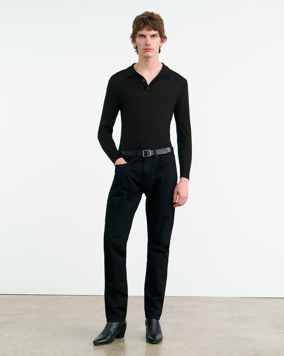 LUDO POLO SWEATER IN BLACK