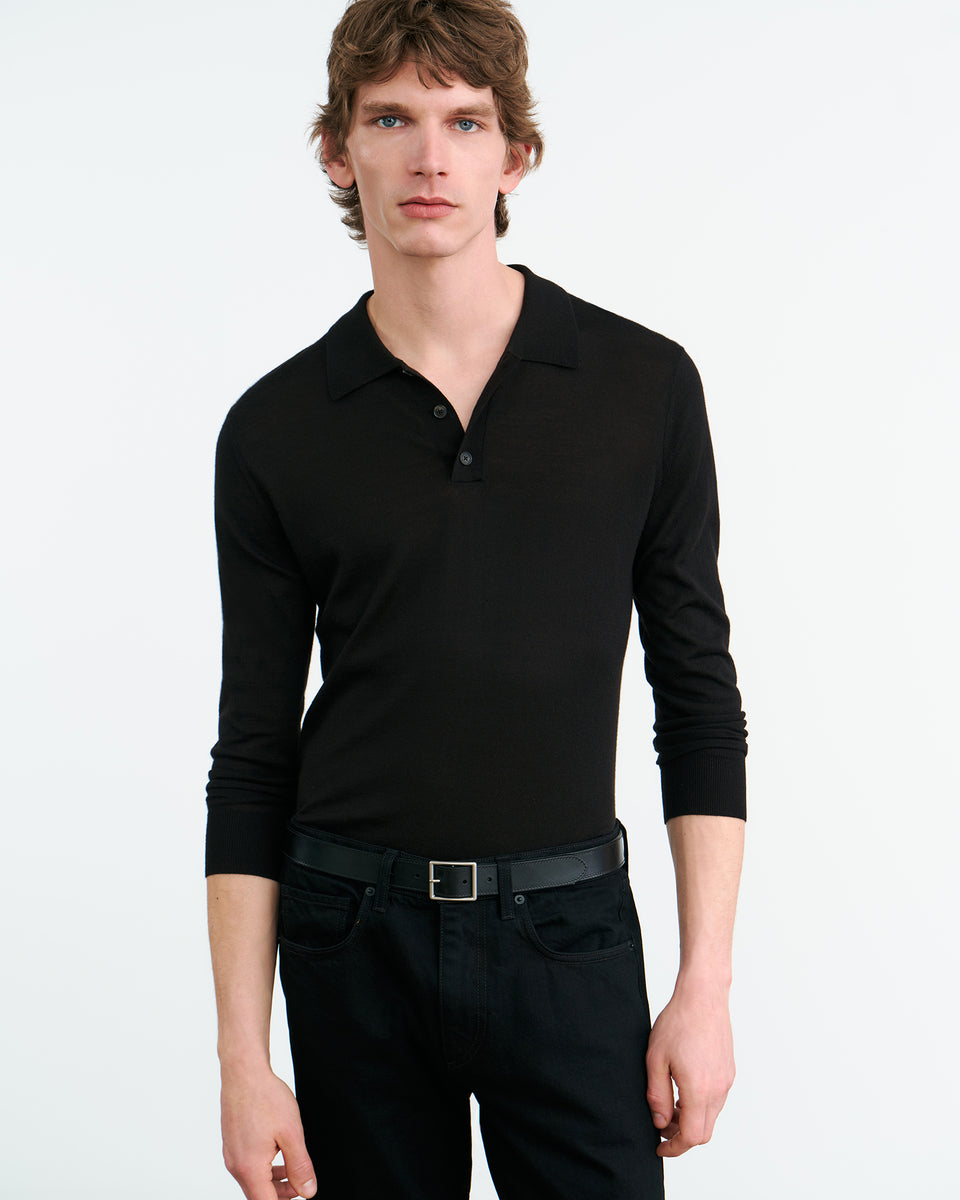 LUDO POLO SWEATER IN BLACK