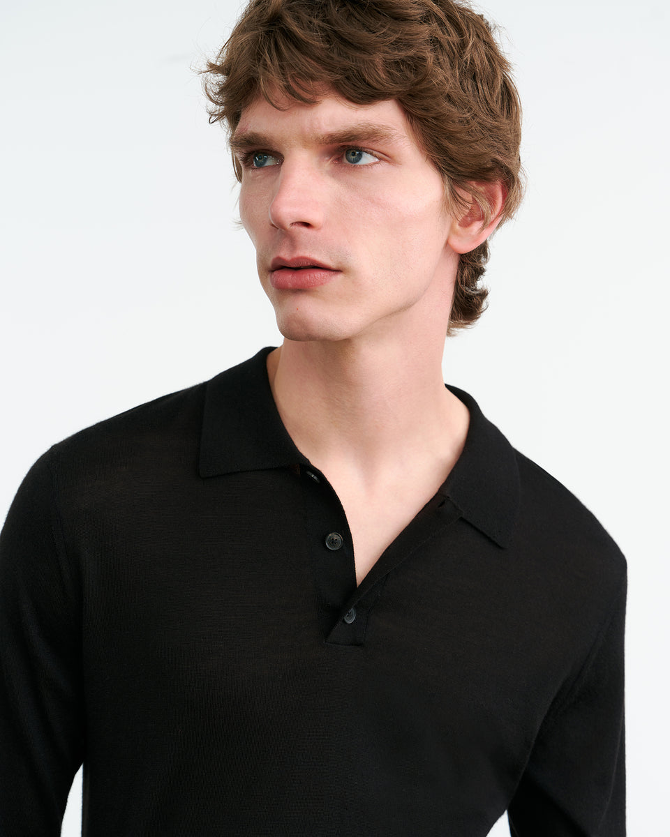 LUDO POLO SWEATER IN BLACK