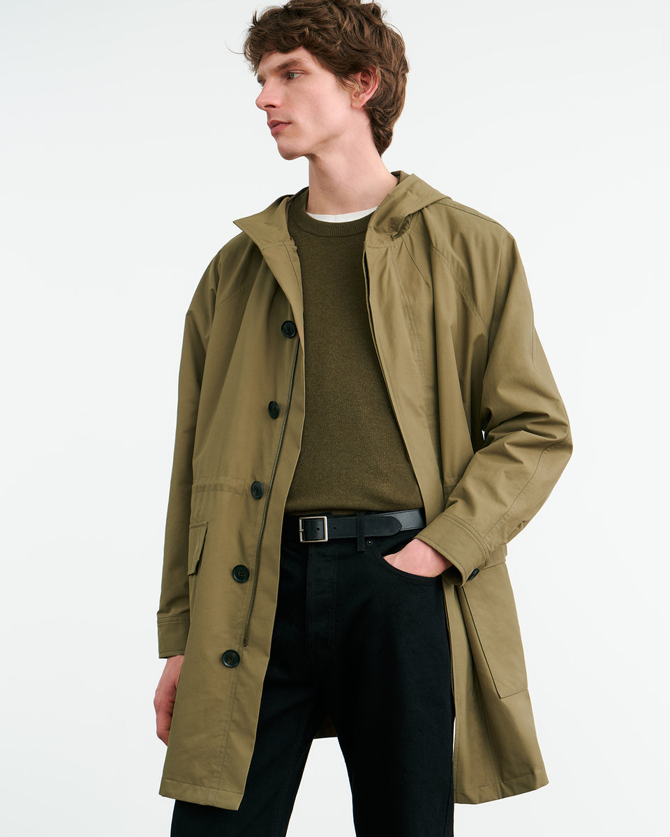 MARCUS COAT IN LIGHT ARMY GREEN
