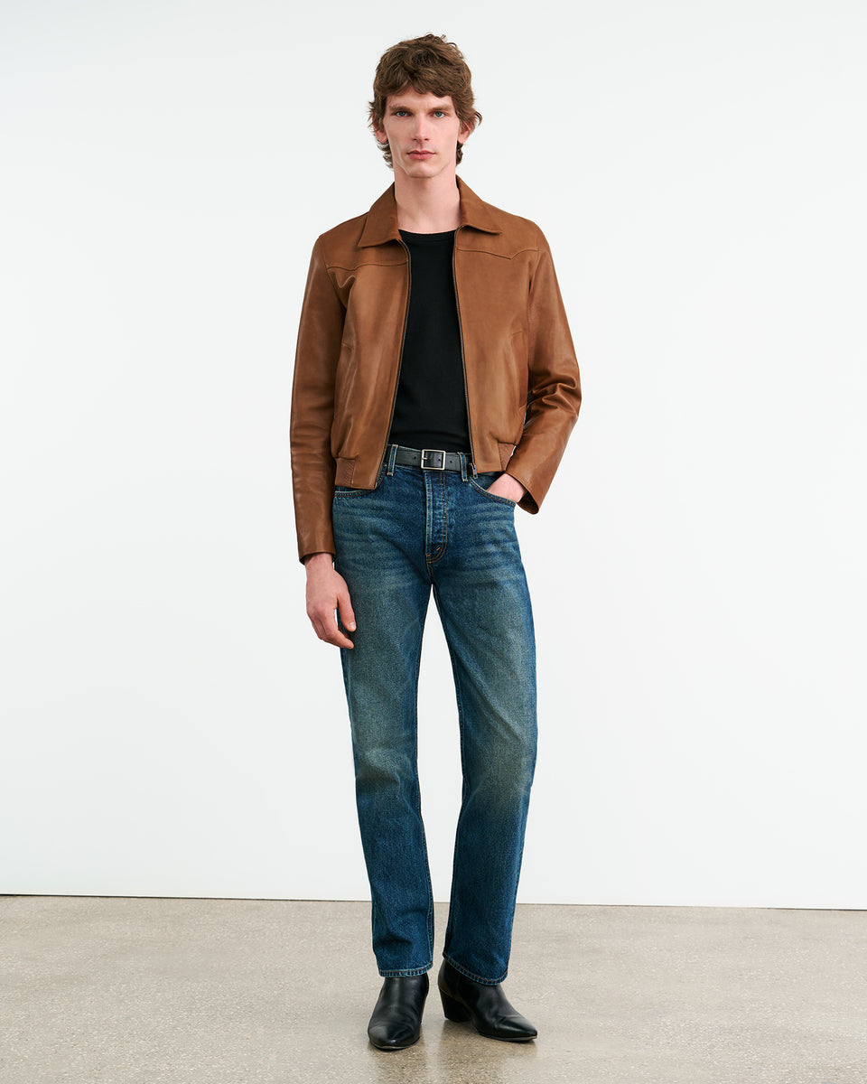 HAMMOND LEATHER JACKET IN COGNAC