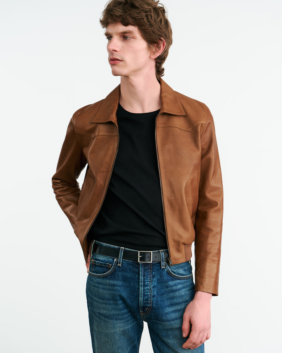 HAMMOND LEATHER JACKET IN COGNAC