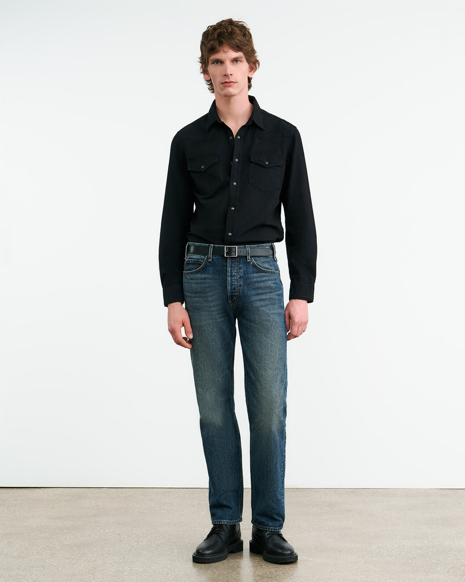 TRAVIS DENIM SHIRT IN BLACK