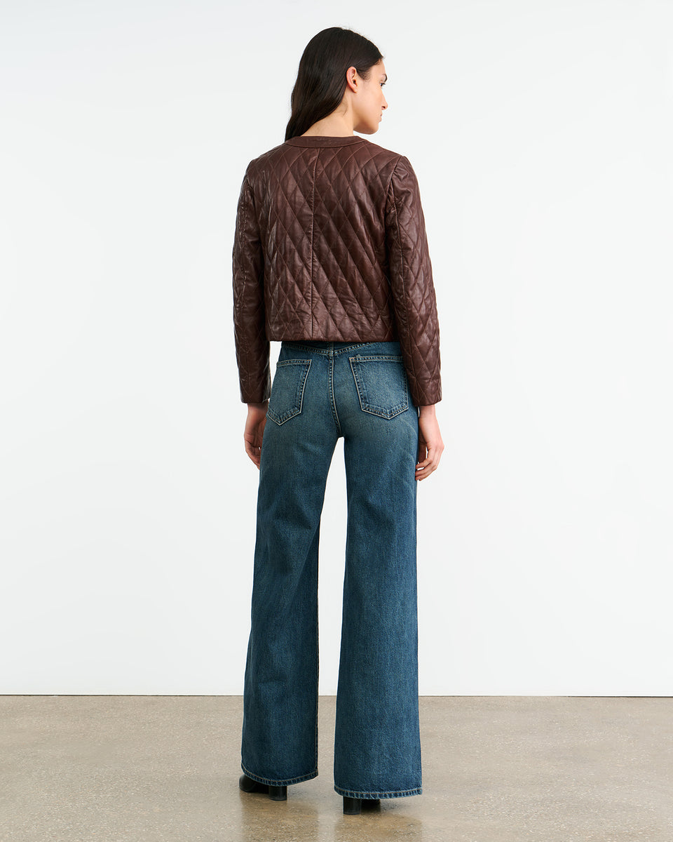 AMY LEATHER JACKET IN BORDEAUX