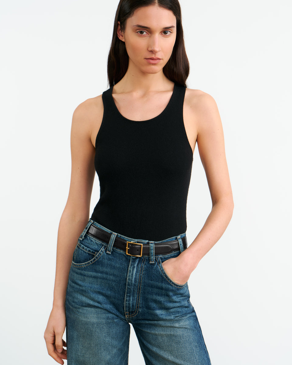 FONTAINE CASHMERE TANK IN BLACK