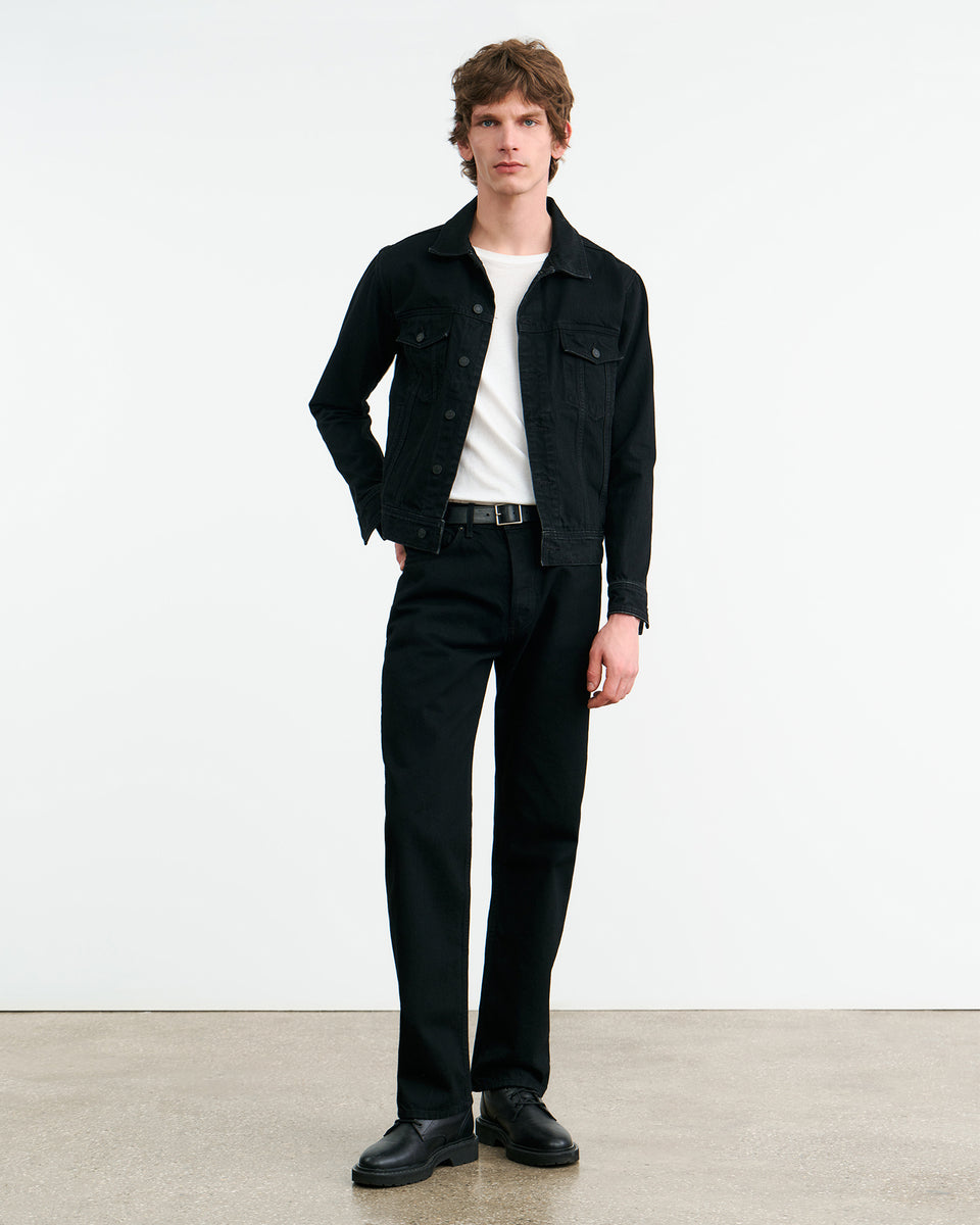 ZANE DENIM JACKET IN JET BLACK