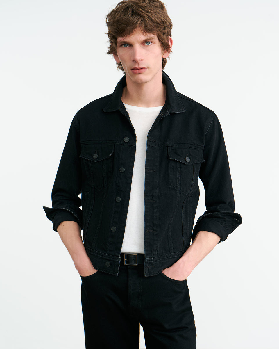 ZANE DENIM JACKET IN JET BLACK