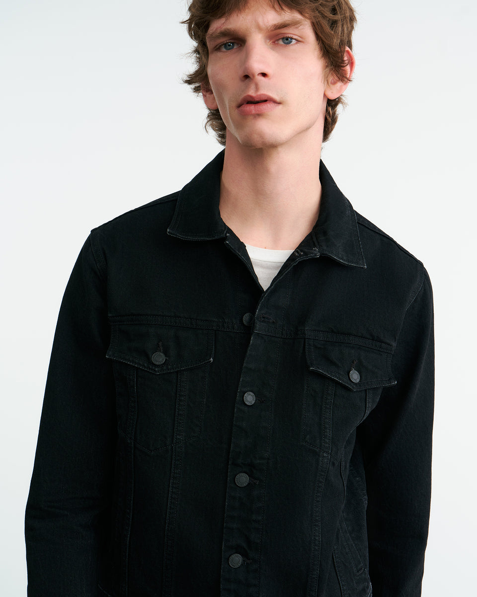 ZANE DENIM JACKET IN JET BLACK