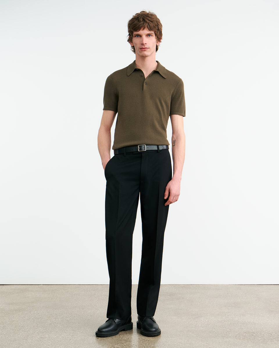 MYLES CASHMERE POLO IN DARK MOSS