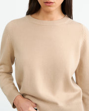 NORA CASHMERE SWEATER IN TAUPE