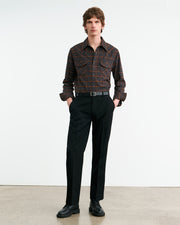 TRAVIS BUTTON UP SHIRT IN HAZELNUT/GRAPHITE PLAID