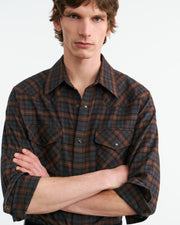 TRAVIS BUTTON UP SHIRT IN HAZELNUT/GRAPHITE PLAID