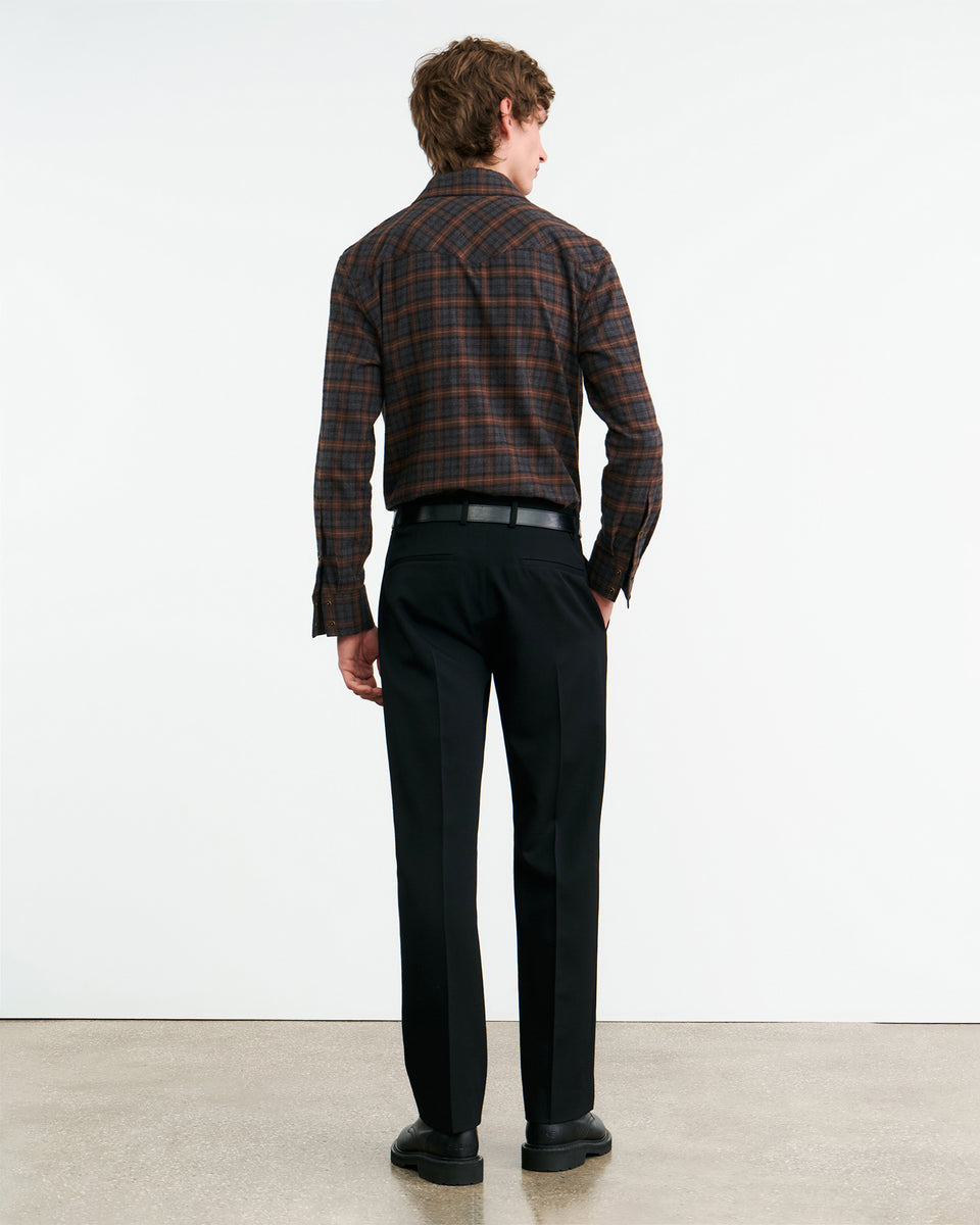 TRAVIS BUTTON UP SHIRT IN HAZELNUT/GRAPHITE PLAID