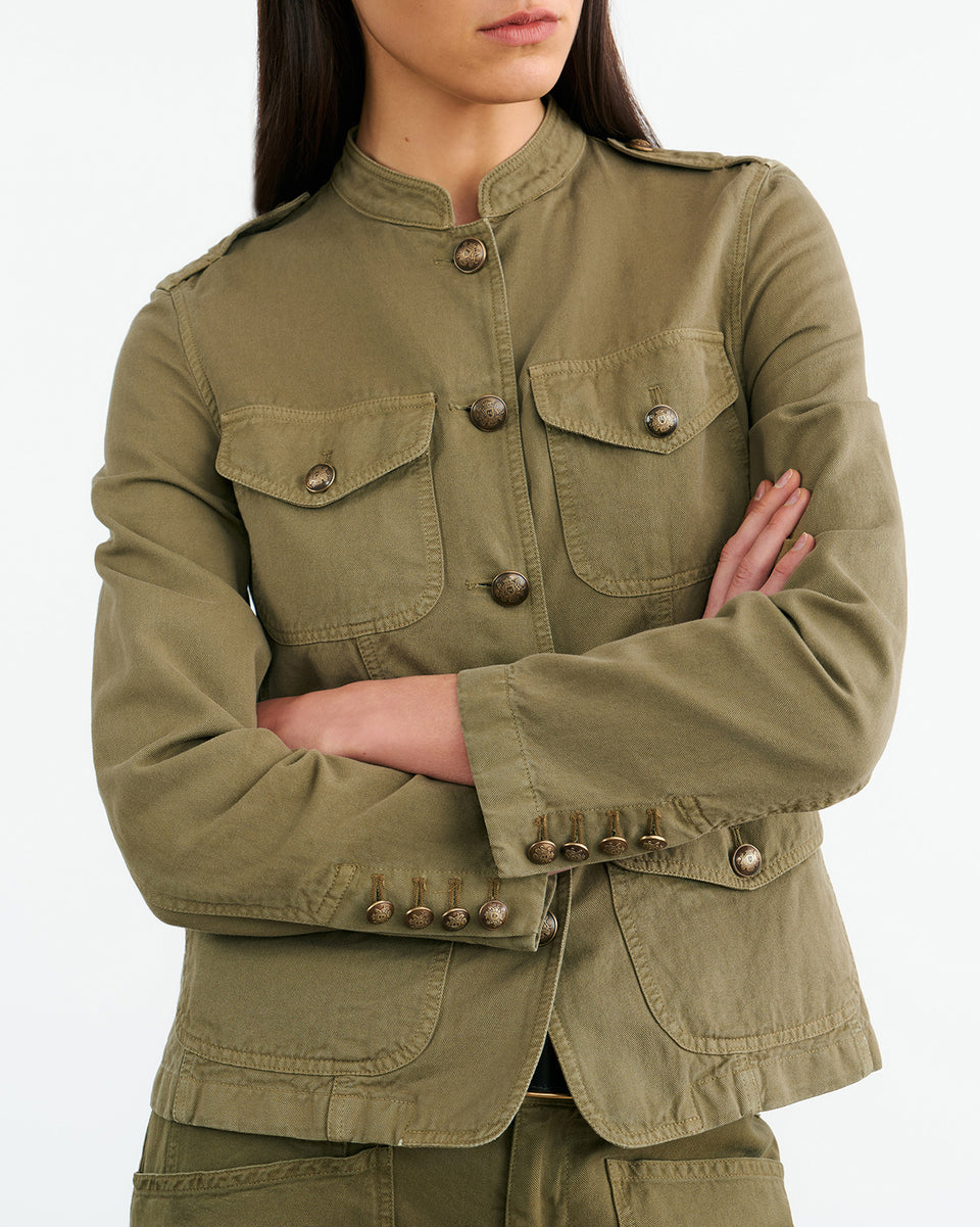 MONA JACKET IN OLIVE GREEN