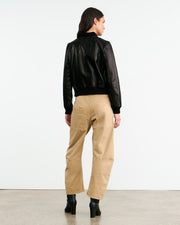 THORENS LEATHER BOMBER IN BLACK