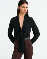ANGELIQUE SILK BLOUSE IN BLACK