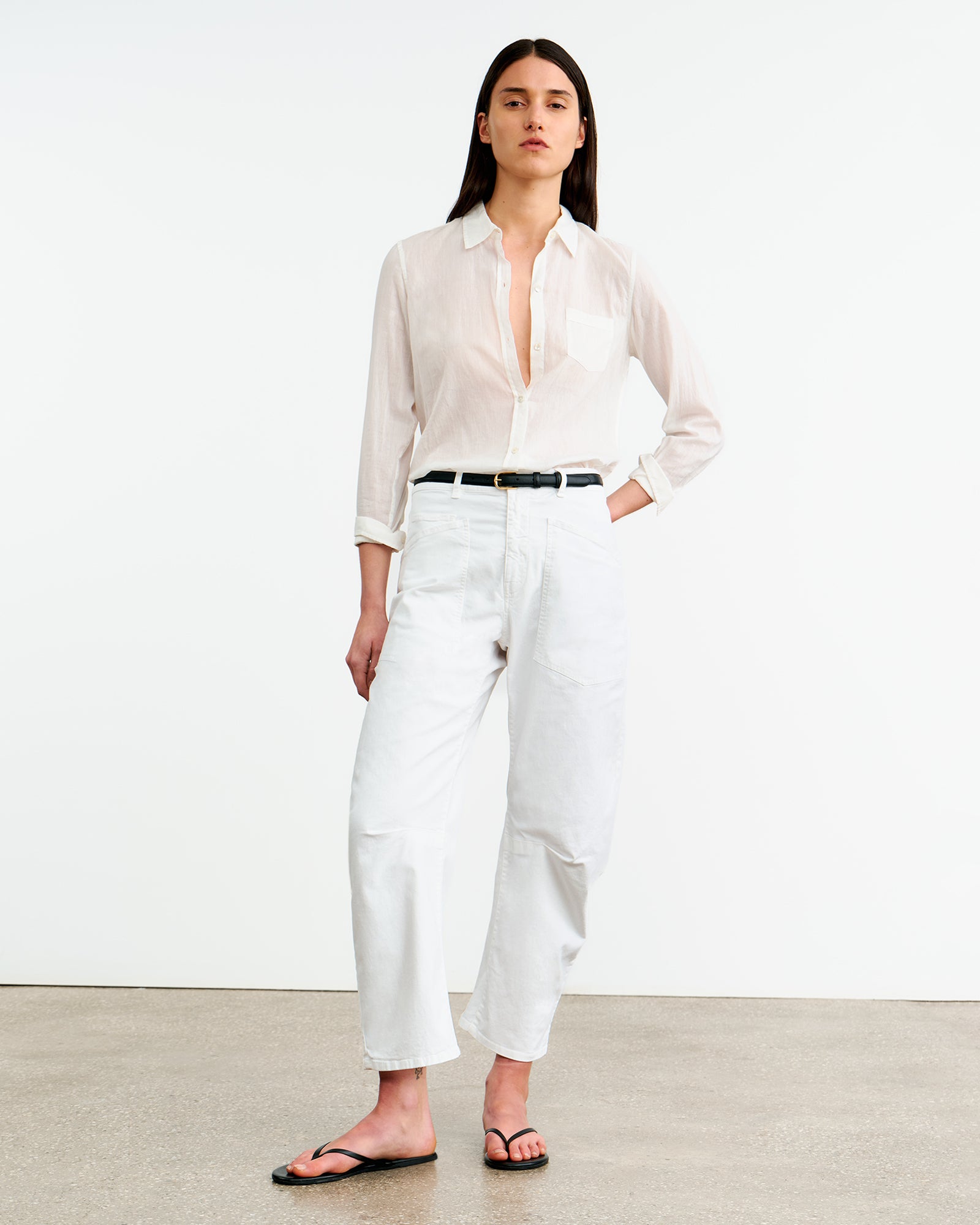Shon Pant | Women's Barrel Leg Cotton Pant | Nili Lotan