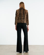 MONTMARTRE SHEARLING CROPPED JACKET IN LEOPARD PRINT