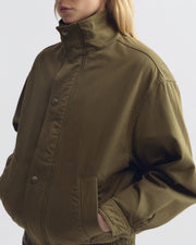 KLAIRE BLOUSON COTTON JACKET IN SHADOW GREEN