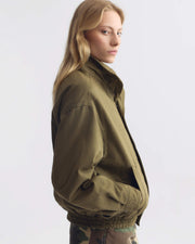 KLAIRE BLOUSON COTTON JACKET IN SHADOW GREEN