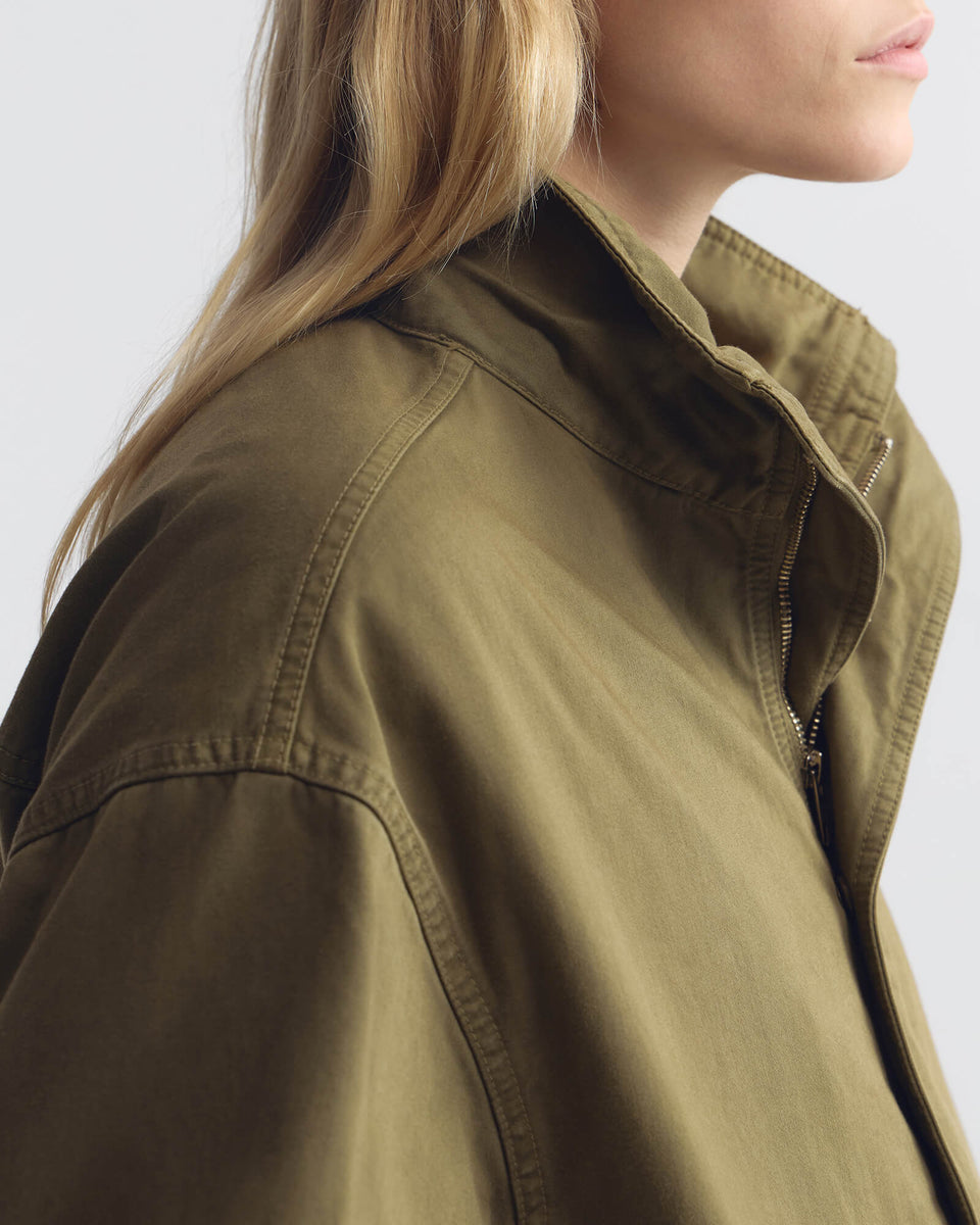 KLAIRE BLOUSON COTTON JACKET IN SHADOW GREEN