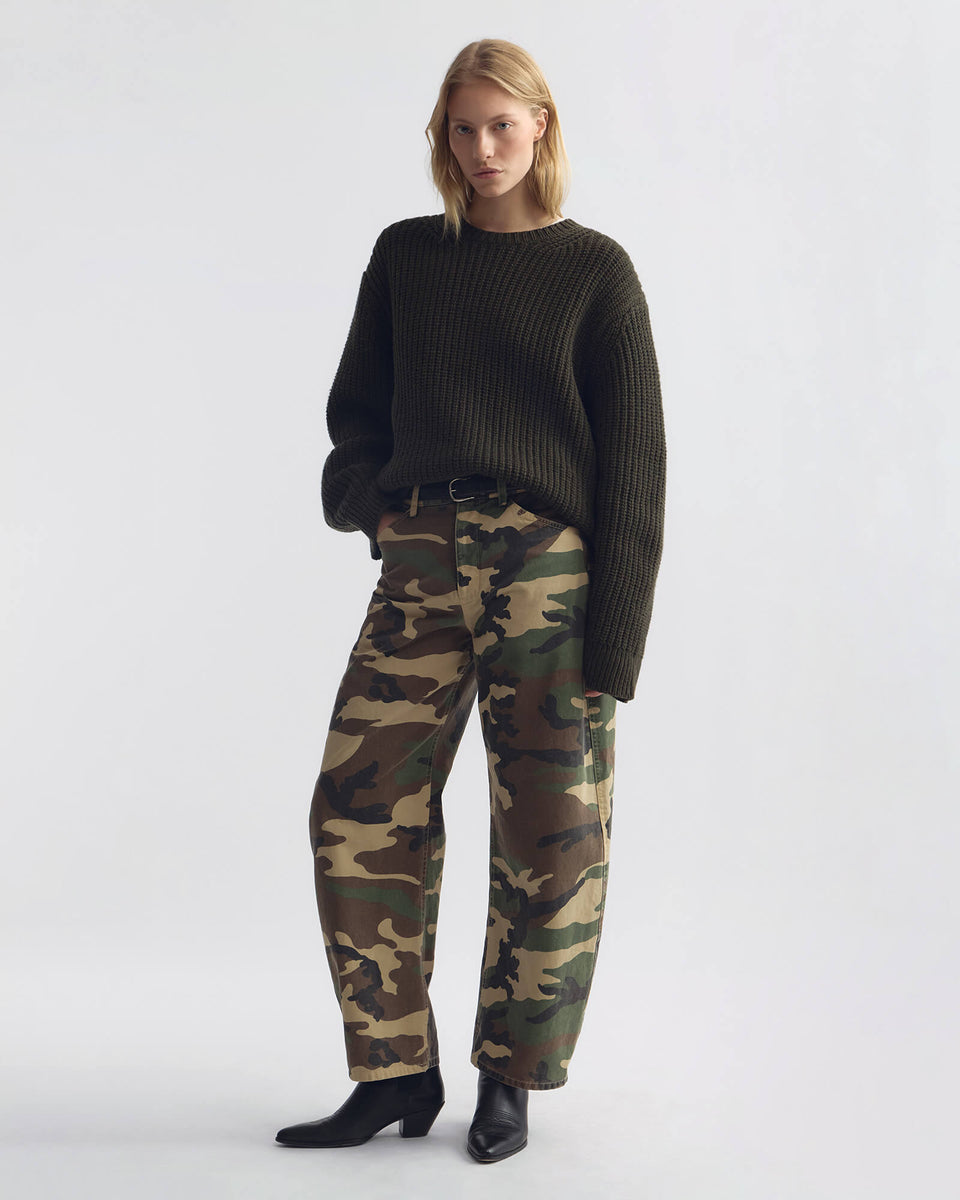 TRIBECA COTTON PANT IN KHAKI OVERDYED CAMO