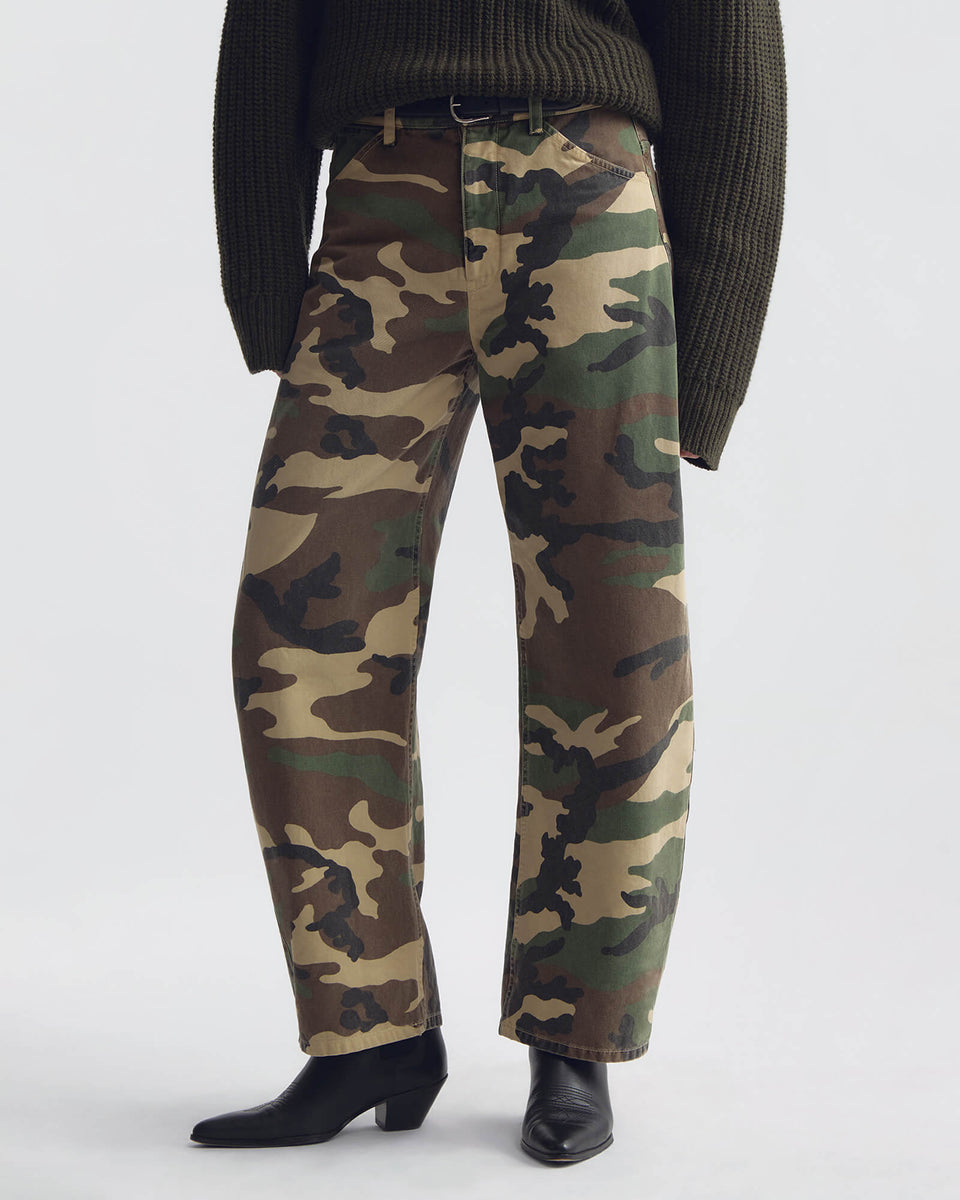 TRIBECA COTTON PANT IN KHAKI OVERDYED CAMO