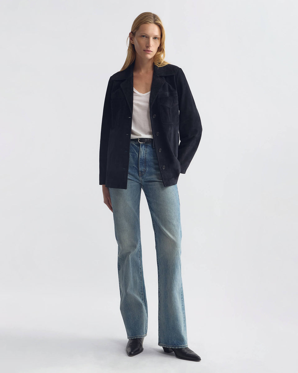 DOMINIC SUEDE JACKET IN MIDNIGHT