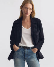 DOMINIC SUEDE JACKET IN MIDNIGHT