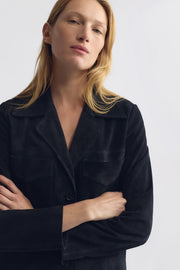 DOMINIC SUEDE JACKET IN MIDNIGHT
