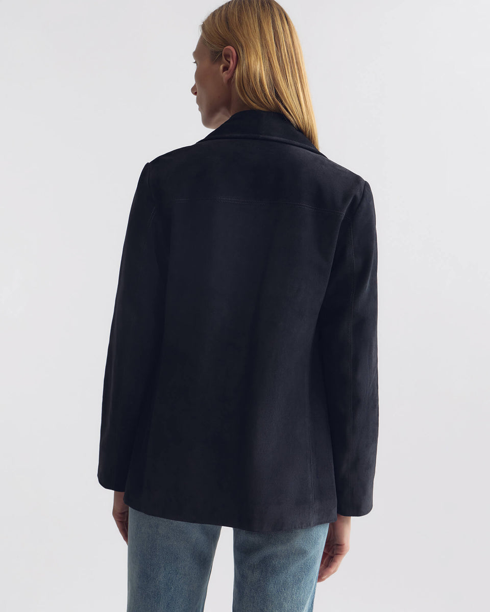 DOMINIC SUEDE JACKET IN MIDNIGHT