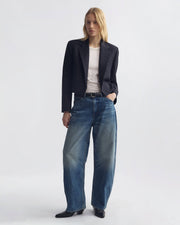 SWAN WOOL JACKET IN MIDNIGHT PINSTRIPES