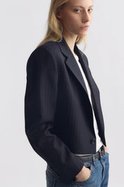 SWAN WOOL JACKET IN MIDNIGHT PINSTRIPES