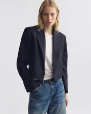 SWAN WOOL JACKET IN MIDNIGHT PINSTRIPES