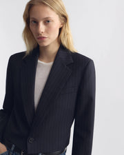SWAN WOOL JACKET IN MIDNIGHT PINSTRIPES
