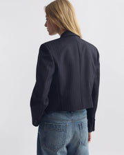 SWAN WOOL JACKET IN MIDNIGHT PINSTRIPES